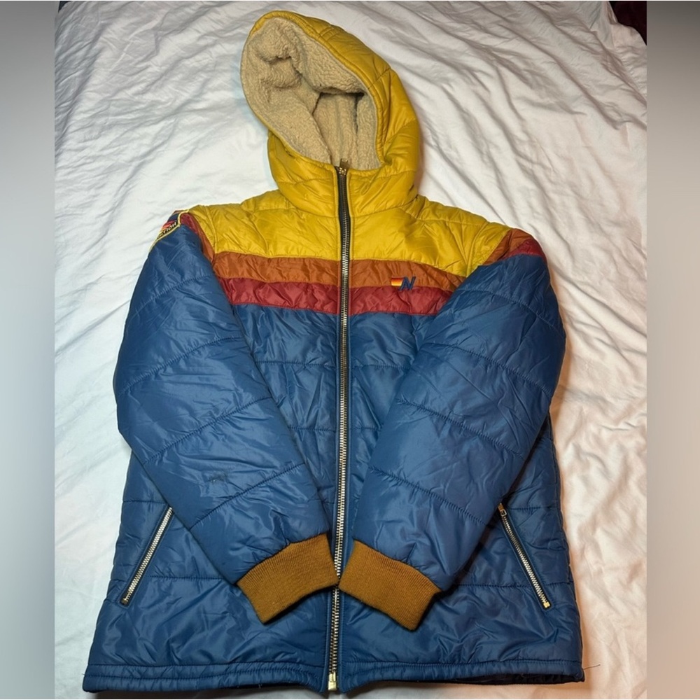 Aviator Nation Hooded Puffer Jacket XL